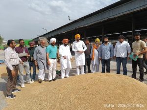 ਵਿਧਾਇਕ ਸੰਗੋਵਾਲ ਅਤੇ ਚੇਅਰਮੈਨ ਗਿੱਲ ਵੱਲੋਂ ਬਹਾਦਰਕੇ ਅਨਾਜ ਮੰਡੀ ਦਾ ਦੌਰਾ